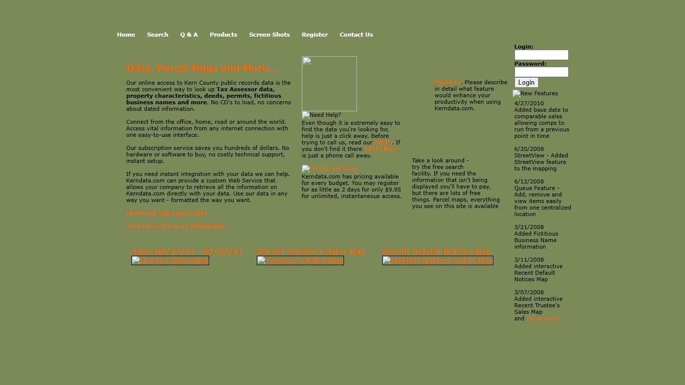 Property Data, Characteristics, Tax Defaults, Parcel Maps, Fictitious Business Names and more
