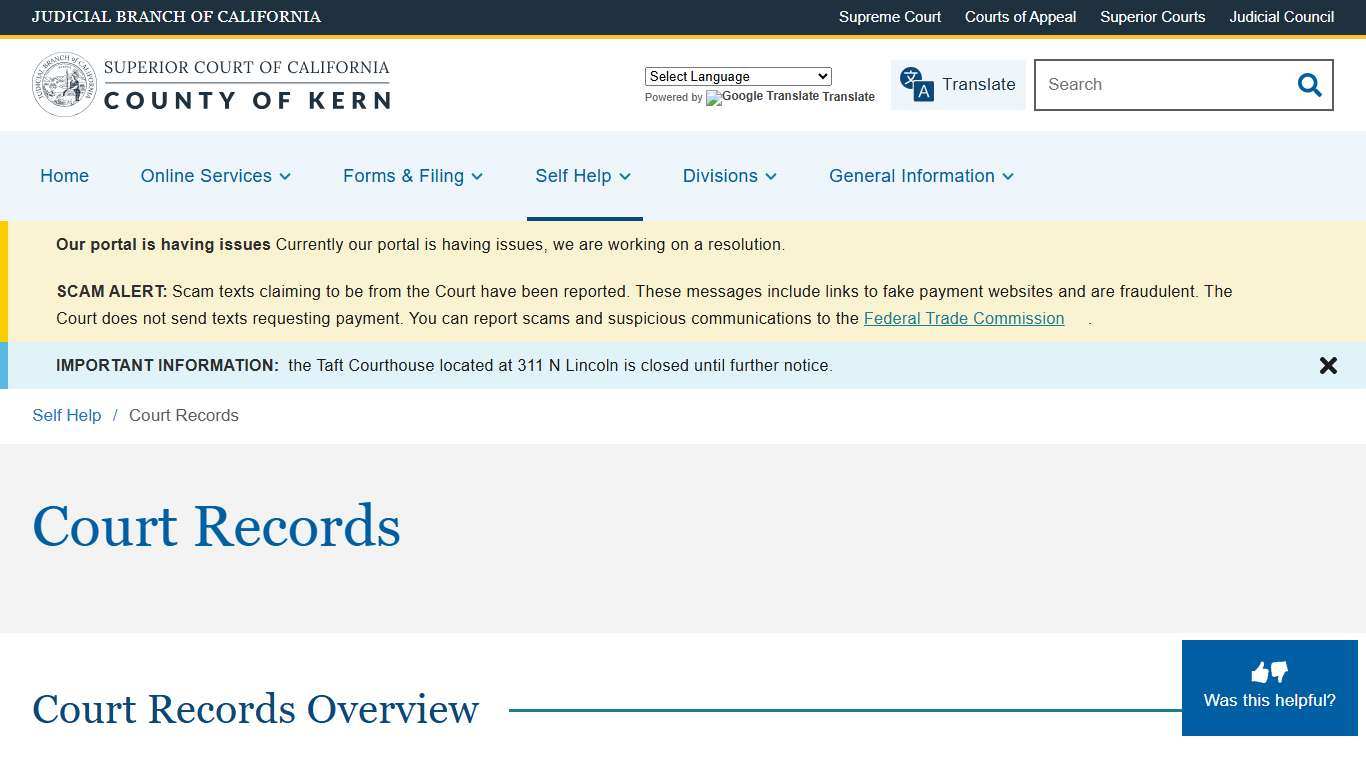 Court Records | Superior Court of California | County of Kern